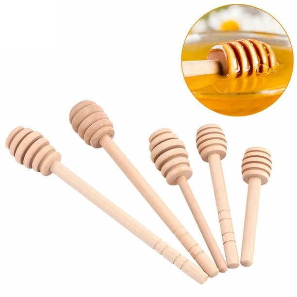 Bâtonnets pour tremper le miel en Silicone, avec poignée en bois, cuillère  à confiture, agitateur pour le miel, Pot, Pot, barre de trempage, 1 pièce -  AliExpress