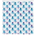 thumbnail image 3 of Ambesonne Octopus Shower Curtain, Polygonal Animal Design, 69"Wx70"L, Blue Purple White, 3 of 3