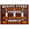 thumbnail image 2 of Metal Light Switch Wall Plate Outlet Cover (Behind Every Successful Person Coffee Brown Cup - Triple Toggle), 2 of 2
