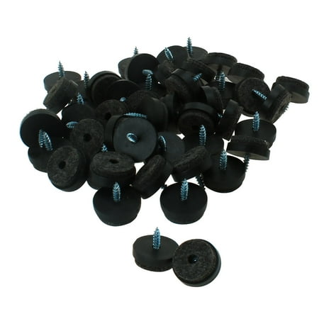 Felt Pad Nails Nail-on Glide Slider for Wooden Desk Feet Black 25mm 1