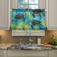 thumbnail image 2 of Coolnut Green Turtle Half Window Tier Curtains 24 Inch Blackout Thermal Insulating Kitchen Linen Tier Curtains for Kitchen, Bathroom, Cafe Home Decor, 2 of 7