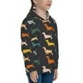 thumbnail image 3 of Haiem Plaid Dachshund Pattern Boys Hoodie, Youth Pullover Hooded Sweatshirt, Kangaroo Pocket Hoodie for Kids Girls -Small, 3 of 6