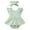 Green, variant on KAOOCXU Girl Lovely Bodysuit Flying Sleeved Solid Color Baby Lace Jumpsuit With Headband Breathable Cozy Onesies For Spring And Autumn