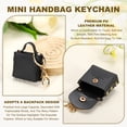 thumbnail image 3 of Uxcell Mini Handbag Keychain for Women, PU Leather Cute Bag Creative Keyrings Black, 3 of 7