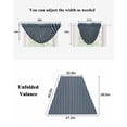 thumbnail image 6 of Waterfall Valances for Windows, Navy Blue Striped Kitchen Sheer Valance Curtains, Modern Abstract Art Aesthetics Rod Pocket Elegant Swag Valances for Living Room Bedroom, 47.2"x38.5", 3 Panel, 6 of 8