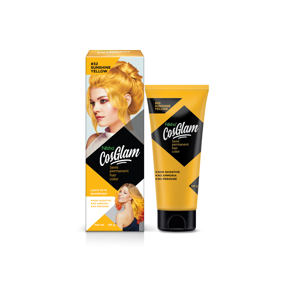 Nisha Cosglam Semi Permanent Hair Color, Hair Dye With Infused