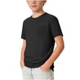thumbnail image 4 of BXJX Boys Cotton T-Shirts, Casual Summer Crew Neck Short Sleeves Kids Tees with Pocket Black Size 9-10 T, 4 of 7