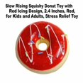 thumbnail image 2 of Slow Rising Squishy Donut Toy with Red Icing Design, 2.4 Inches, Red, for Kids and Adults, Relaxation Toy, 2 of 3