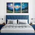 thumbnail image 4 of Hieng Boho Mountain Landscape Wall Art Watercolor National Park Canvas Artwork Painting, Modern Nature Forest Sun Poster Decor for Living Room Bedroom(only canvas), 4 of 6