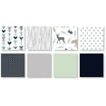 thumbnail image 6 of Sweet Jojo Designs Woodsy Navy Mint Grey Twin Bed Comforter Bedding Set, 6 of 6