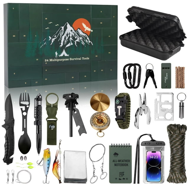 Kits de supervivencia con calendario de adviento MH MYLUNE HOME de 24 días para hombre