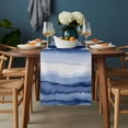 thumbnail image 2 of Navy Blue Ombre Table Runner - 70 Inch Long, Kitchen Dining Table Runner Dresser Scarves, Modern Abstract Art Farmhouse Farmhouse Decor for Coffee Tables Wedding Party Banquet, 2 of 8