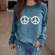 thumbnail image 2 of Gibobby Sudaderas con cremallera de cuello redondo para mujer Sudadera informal con estampado de Hobby y Peace (Azul, L), 2 of 5