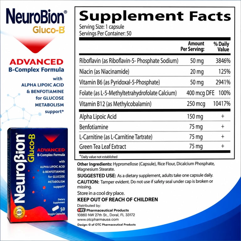 Neurobion Gluco B with Alpha Lipoic Acid Dietary Supplement 30 Capsule