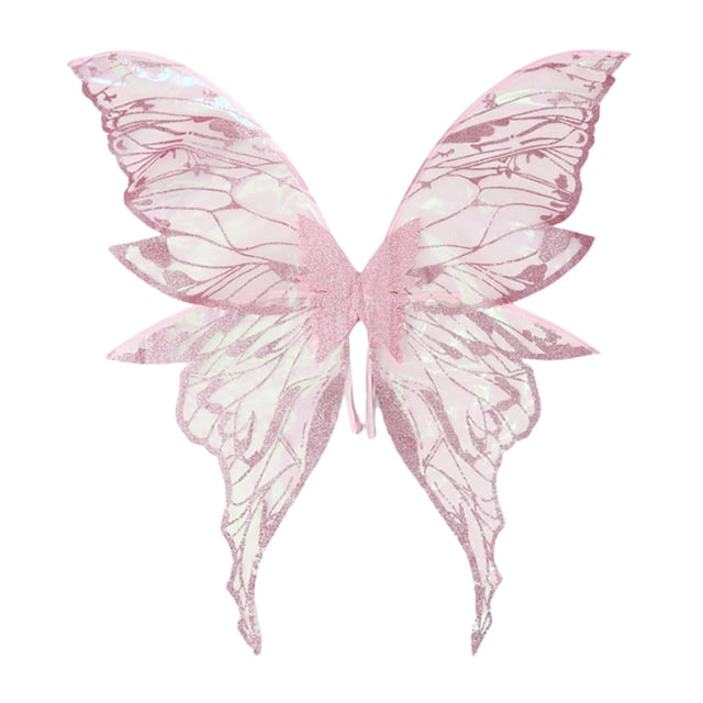 Disfraz de mariposa con alas para usar como accesorio fotográfico para fiestas de carnaval y festivales. Rosa