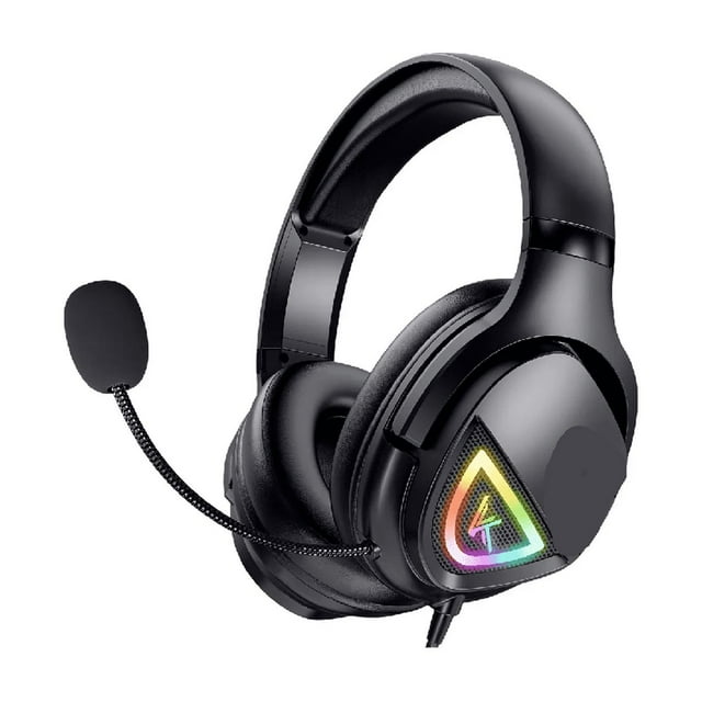 Audífonos Gamer Diadema Con Micrófono Led Rgb negro