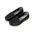 thumbnail image 1 of Woobling Chaussures Bateau pour Femme Mocassins à Enfiler à Tige Basse Décontractés à Semelles Compensées Antidérapantes Bout Rond Noir 8.5, 1 of 9
