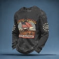 thumbnail image 2 of Curuila Mens 250 Anniversary Usa Shirt Crew Neck Long Sleeve Print Patriotic Comfortnable Tee Black Size L, 2 of 3