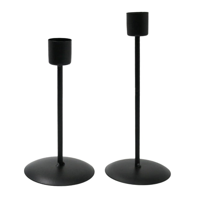 2x Taper Candle Holder Candlestick Table Centerpiece Dinner Ornament Black