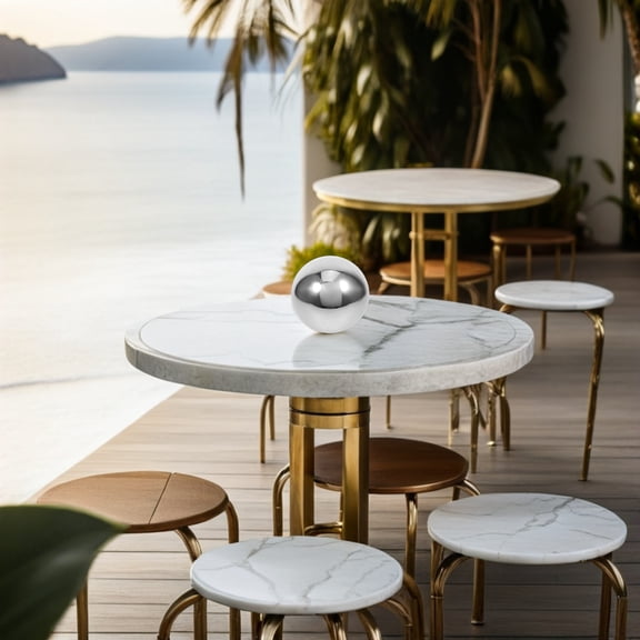 WRITWAA Large Shiny Balls Gazing Globe Stainless Steel Outdoor Decoration Kitchen 1Pack