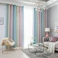 thumbnail image 4 of Yipa Room Darkening Blackout Curtain,2-Layer Gradient Color Window Drape,Hollow-Out Stars Curtain Panel,Grommet Ring Top Kids Girls Curtain, 4 of 16