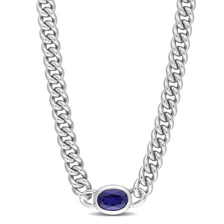 Everly Women's Created Sapphire Sterling Silver Necklace
