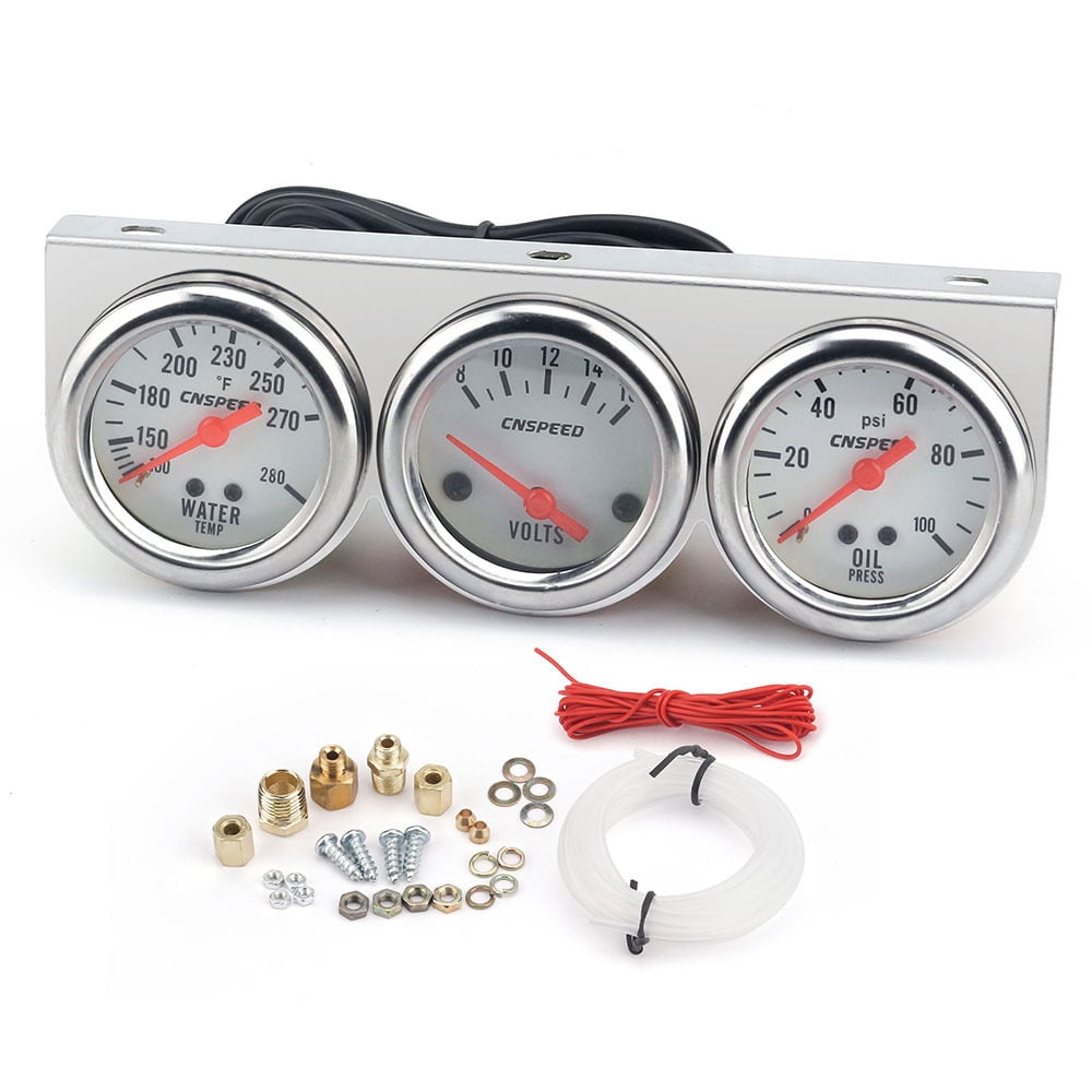 Anself 3 in 1 2'' 52mm Car Accuracy Auto Gauge Voltmeter Water
