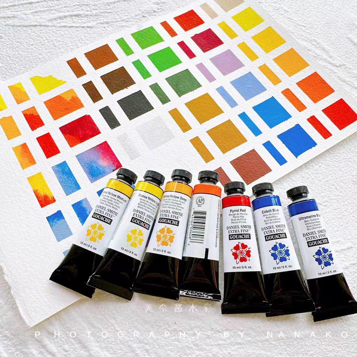 Daniel Smith Extra Fine Gouache  Handmade 22 color 1ml iron box with color card