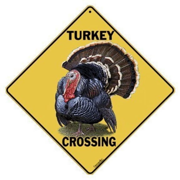 crosswalks turkey crossing 12" x 12" aluminum sign