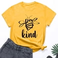thumbnail image 3 of Alun Honeybee Kind T Shirts for Women Stylish Letter and Graphic Short Sleeve Tee Shirts Soft Comfort Fit Workout Casual Going out Tops for Everyday Wear Yellow XL, 3 of 3