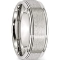 thumbnail image 4 of Stainless Steel Brushed And Polished 8mm Grooved Edge Band (Size 13.5) Made In China sr87-13.5, 4 of 5