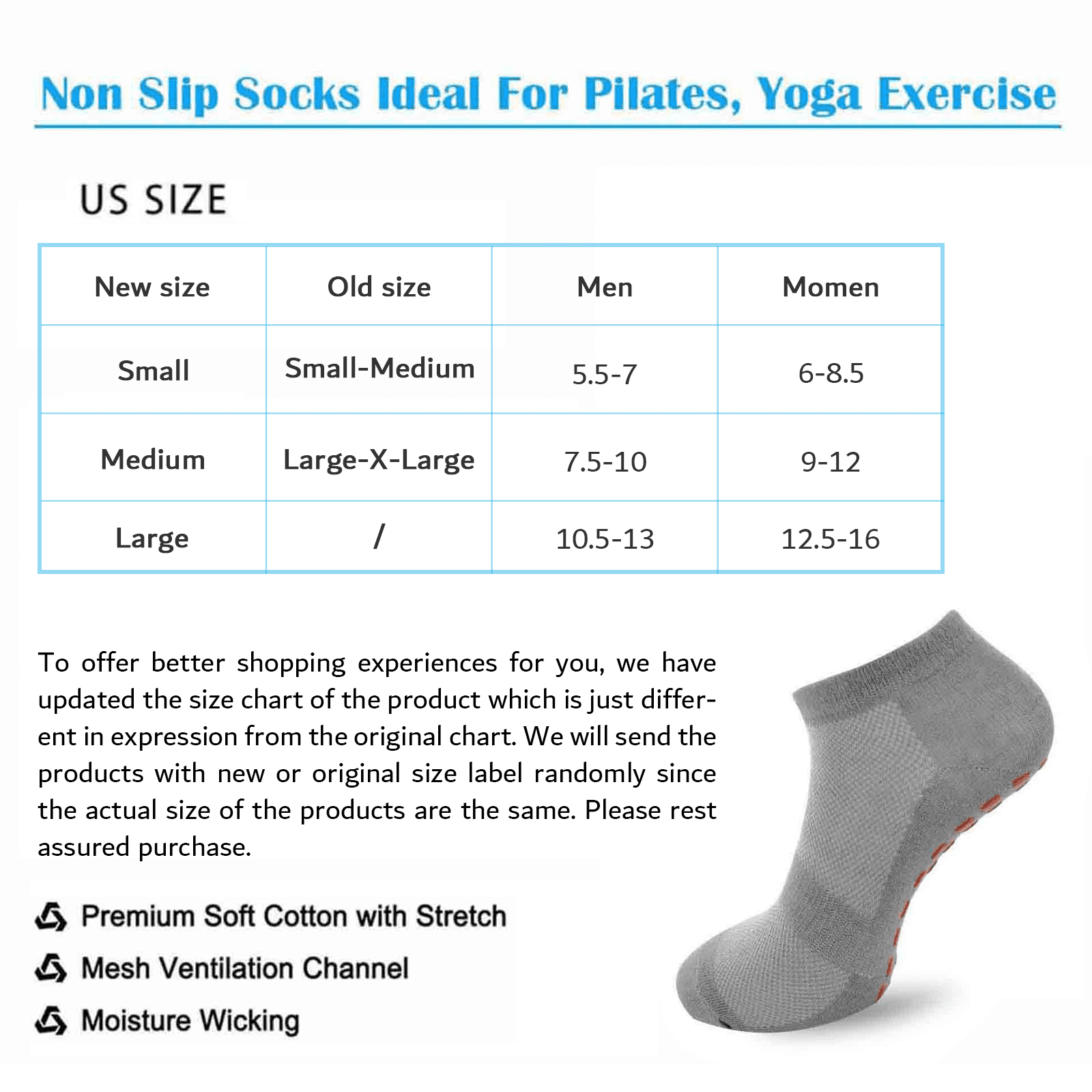 Novayard 6 Pairs Non Slip Grip Socks Yoga Pilates Hospital Socks Sticky  Grippers for Men Women