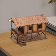 MERIGLARE Wooden Model Kits House DIY Wooden House Assemble Unassembly 1/72 Models House DIY Projects Accessory Micro Landscapes Decor G