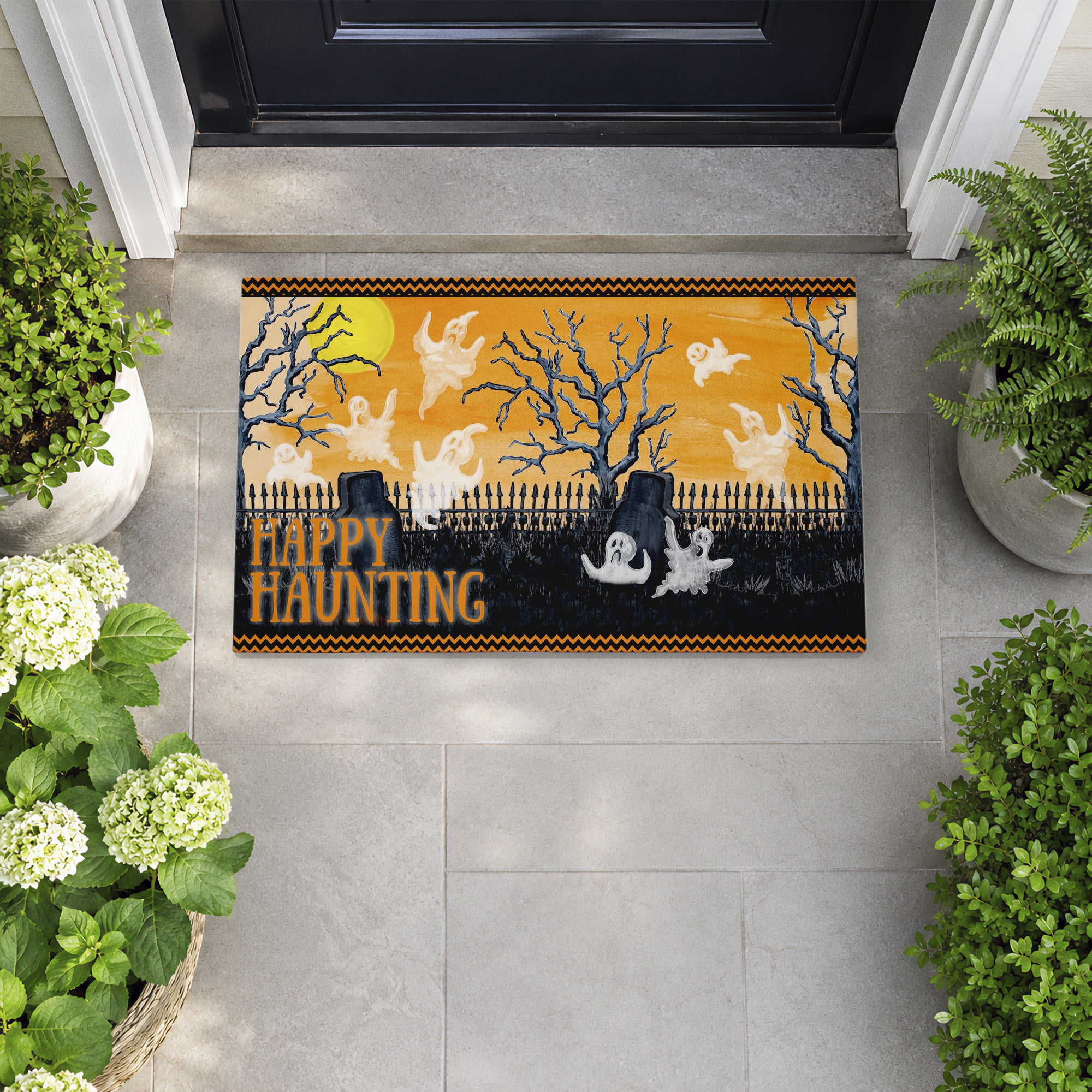 Stupell Industries Happy Haunting Graveyard Printed Outdoor Door Floor Mat, design by Gina Ritter