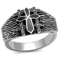 thumbnail image 1 of Alamode TK2505-9 Men High Polished Stainless Steel Ring with Epoxy in Jet - Size 9, 1 of 1