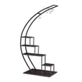 thumbnail image 6 of 2pcs 5 Layers Semicircle Iron Wood Suitable For Garden Balcony Patio Lawn Home Decoration Plant Stand Flower Pot Stand Iron Flower Stand Black, 6 of 9