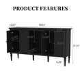 thumbnail image 4 of CBJCBJ 59" Mid-Century Storage Cabinet with Adjustable Shelves, Double-Layer Open Design for Living Room & Bedroom, Black, 4 of 10