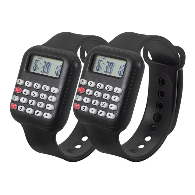 2pcs Portable Multi-Function Children Electronic Calculator Wrist Watch For Kids Boys And Girls Small And Creative Calculation Watch