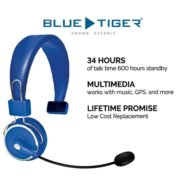 Blue Tiger Elite Bluetooth Headset Over Head Driver Hands Free