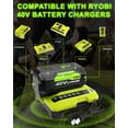 thumbnail image 5 of 4Packs 40V Lithium Batteries & Charger Compatible with Ryobi 40 Volt 6.0Ah OP4026 OP40601 OP4050A OP4040 OP4030 OP4050 OP4015 OP40201, 5 of 5