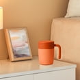 thumbnail image 3 of Tasse à Café Isolée en Acier Inoxydable avec Couvercle et Poignée, Blanc, 3 of 5