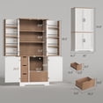 thumbnail image 2 of 70.9" Kitchen Pantry Cabinet with 6 Door Shelves & 4 Drawers, Farmhouse Freestanding Storage Cabinet with Anti-Tip Device, Tall Food Pantry for Kitchen Dining Room, White, 2 of 8