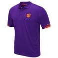 thumbnail image 2 of Men's Colosseum Purple Clemson Tigers Big & Tall Santry Polo, 2 of 3