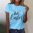 thumbnail image 2 of Mujeres de Manga Corta Tops Casual Nuevo Cuello Redondo Pascua, Ligera Camiseta de Poliéster Spandex, 2 of 4