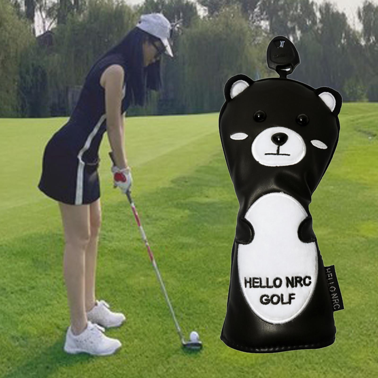 Protective Golf Headcover, Cartoon PU Leather Bear golf Club Head Cover, Durable, Hybrid , UT