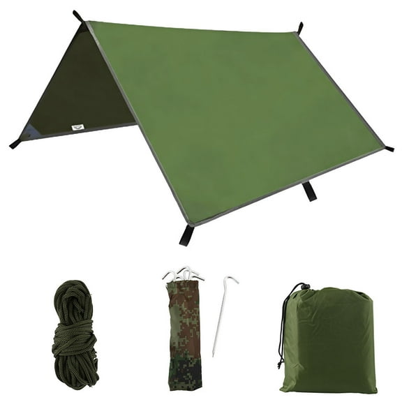 Miuline Tarp Shelter,Camping Tent Tarp Hammock,Rain Fly PU Waterproof Windproof Sunshade Hiking Backpacking Cycling Gear