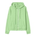 thumbnail image 4 of Satingcolo Womens Hoodies Zip Up Casual Long Sleeve Oversized Hoodie Y2K Full Zipper Preppy Sweatshirts Jackets,Green 2XL, 4 of 5