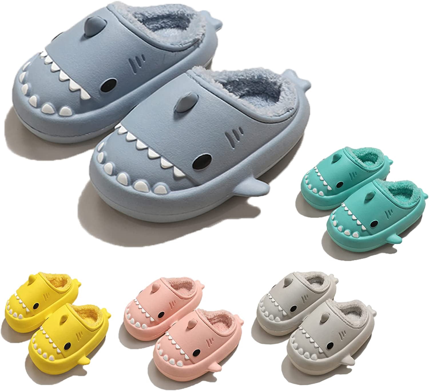 QWZNDZGR Cute Shark Slippers for Women Men, Adult Cartoon Fuzzy Comfy  Cotton Winter Warm Non-Slip Thick Sole Cloud House Shark Slides -  Walmart.com