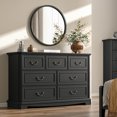 thumbnail image 3 of FANRAL Farmhouse 7 Drawers Dresser,Rustic Dresser for Bedroom,Chest of Drawers with Metal Handle,Wooden Dresser for Closet,Black Dresser, 3 of 7