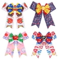 thumbnail image 5 of 4PCS Back to School Hair Bows Alligator Clips for Girls Gift Ribbon Hair Barrettes Accessories Clips for School Kindergarten Large Hair Bow Clip, 5 of 5